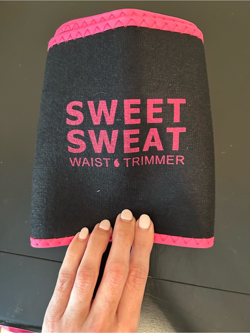 Sweet Sweat Waist Trimmer Belt - Black with Pink Trim